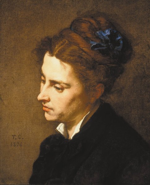 Main Product Photo of Head of a Woman  Painting by Thomas Couture