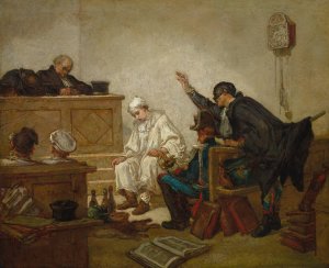 Pierrot in Criminal Court by Thomas Couture Oil Painting