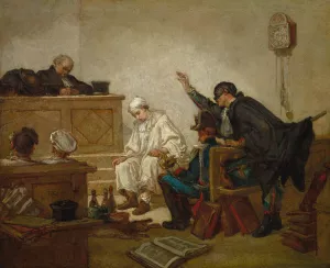 Pierrot in Criminal Court by Thomas Couture Oil Painting