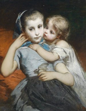 Schwestern by Thomas Couture Oil Painting