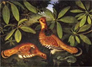 Two Ruffed Grouse by Thomas Couture - Oil Painting Reproduction