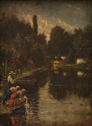 Washerwomen by Thomas Couture Oil Painting