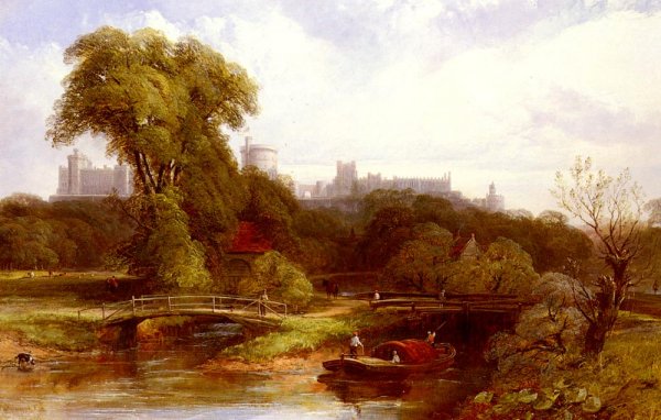 Main Product Photo of A View Of Windsor Castle Painting by Thomas Creswick