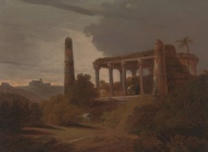 Indian Landscape with Temple Ruins by Thomas Daniell Oil Painting