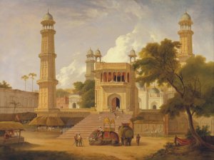 Indian Temple, Said to Be the Mosque of Abo-ul-Nabi, Muttra by Thomas Daniell Oil Painting