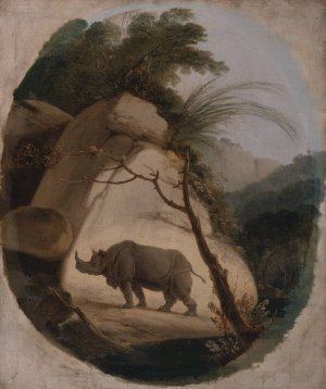 The Indian Rhinoceros by Thomas Daniell Oil Painting