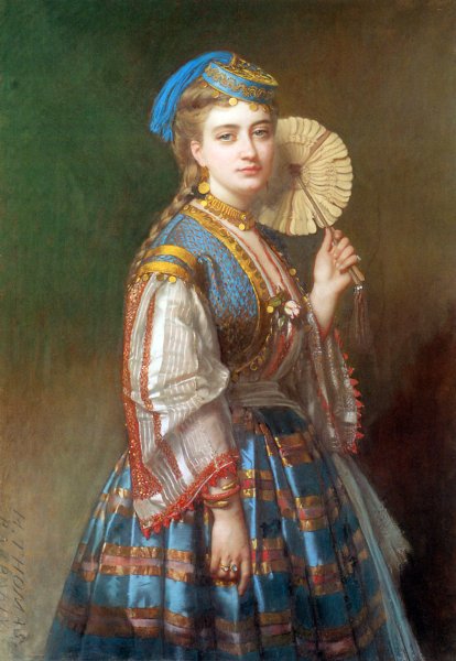 Main Product Photo of A Portrait of a Lady Dressed in Ottoman Style Painting by Thomas De Barbarin