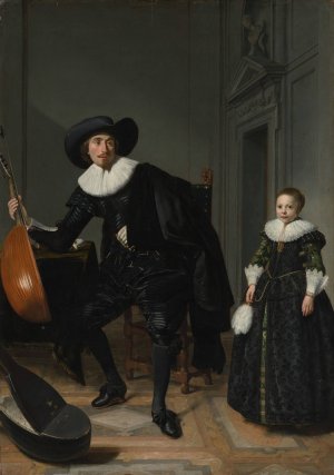 A Musician and His Daughter by Thomas De Keyser Oil Painting
