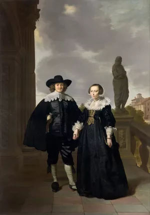 Frederick van Velthuysen and his wife, Josina by Thomas De Keyser Oil Painting