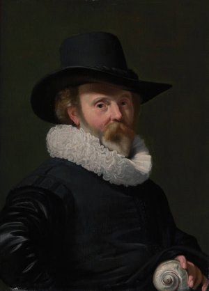 Portrait of a Man with a Shell by Thomas De Keyser Oil Painting