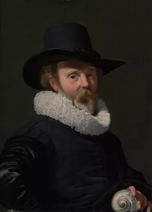 Portrait of a Man with a Shell by Thomas De Keyser Oil Painting