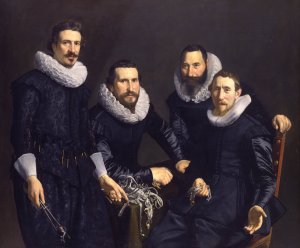 Syndics of the Amsterdam Goldsmiths Guild by Thomas De Keyser Oil Painting