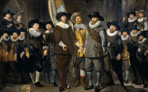 The Company of Cpt. Allaert Cloeck and Lt. Lucas Jacob by Thomas De Keyser - Oil Painting Reproduction