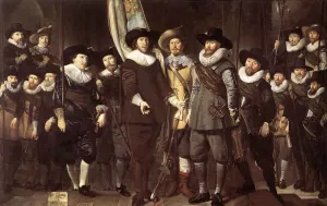 The Militia Company of Captain Allaert Cloeck by Thomas De Keyser Oil Painting