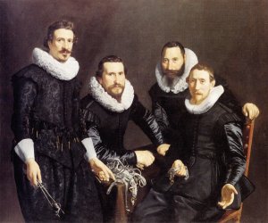 The Syndics of the Amsterdam Guild of Goldsmiths Oil painting by Thomas De Keyser