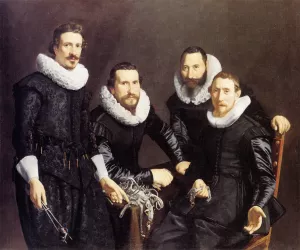 The Syndics of the Amsterdam Guild of Goldsmiths Oil painting by Thomas De Keyser