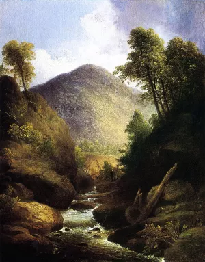 At the Waterfall by Thomas Doughty - Oil Painting Reproduction