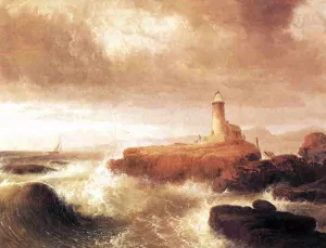 Desert Rock Lighthouse by Thomas Doughty - Oil Painting Reproduction
