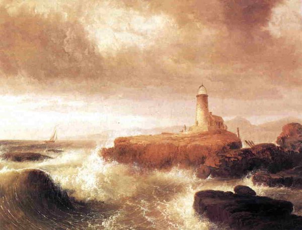 Main Product Photo of Desert Rock Lighthouse Painting by Thomas Doughty