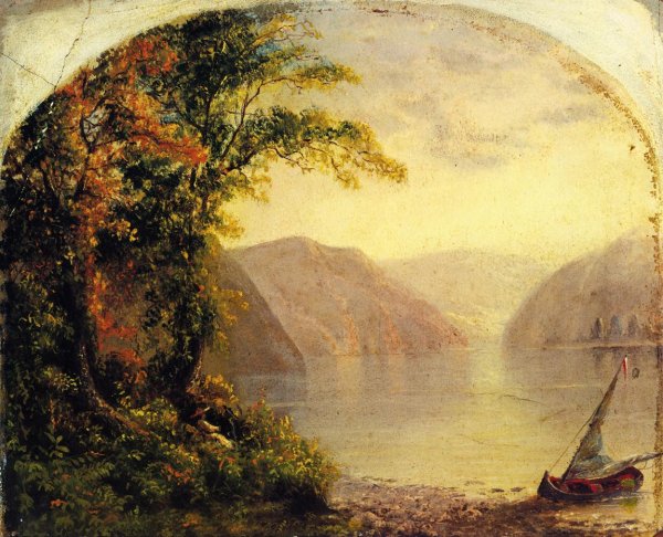 Main Product Photo of Landscape with Two Figures Painting by Thomas Doughty