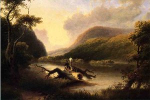 Passage of the Delaware through the Blue Mountain by Thomas Doughty Oil Painting