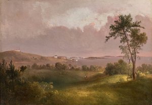 View of Boston Harbor from Dorchester Heights by Thomas Doughty Oil Painting