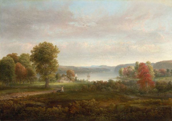 Main Product Photo of View on the Hudson in Autumn  Painting by Thomas Doughty