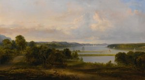 View On The Hudson Near Tivoli by Thomas Doughty Oil Painting