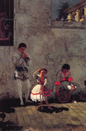 A Street Scene in Seville by Thomas Eakins Oil Painting