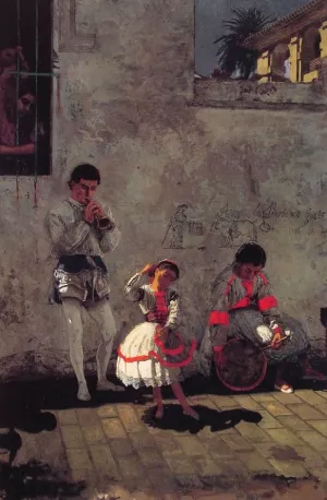 A Street Scene in Seville by Thomas Eakins - Oil Painting Reproduction