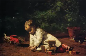 Baby at Play by Thomas Eakins - Oil Painting Reproduction