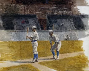 Baseball Players Practicing by Thomas Eakins Oil Painting