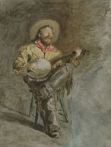Cowboy Singing  by Thomas Eakins - Hand-Painted Oil Painting Reproduction