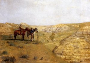 Cowboys in the Badlands by Thomas Eakins Oil Painting