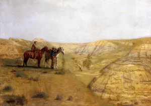 Cowboys in the Badlands by Thomas Eakins - Oil Painting Reproduction