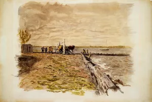 Drawing the Seine by Thomas Eakins Oil Painting