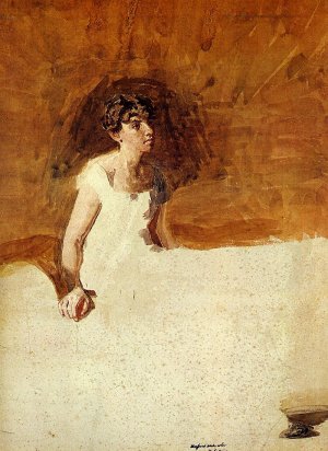 In the Studio Unfinished by Thomas Eakins Oil Painting