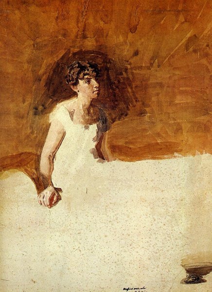 Main Product Photo of In the Studio Unfinished Painting by Thomas Eakins
