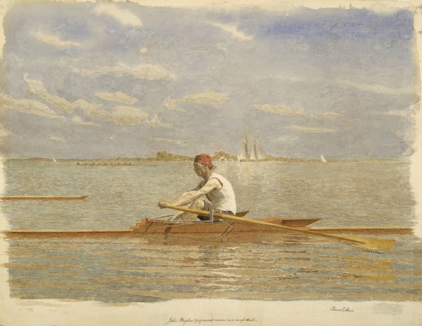 Main Product Photo of John Biglin in a Single Scull  Painting by Thomas Eakins