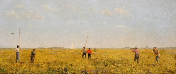 Main Product Photo of Pushing for Rail  Painting by Thomas Eakins