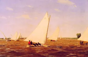 Sailboats Racing on the Delaware by Thomas Eakins - Oil Painting Reproduction