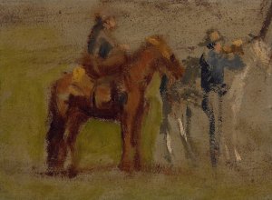 Study for 'Cowboys in the Badlands' by Thomas Eakins Oil Painting