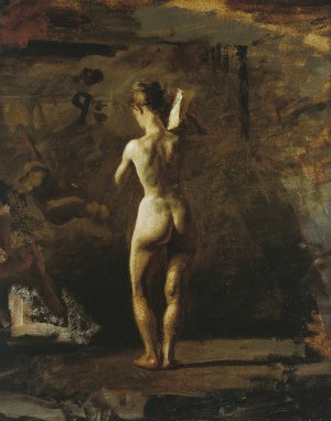 Study for 'William Rush Carving His Allegorical Figure of the Schuylkill River' by Thomas Eakins Oil Painting