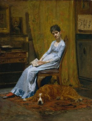 The Artist's Wife and His Setter Dog by Thomas Eakins Oil Painting