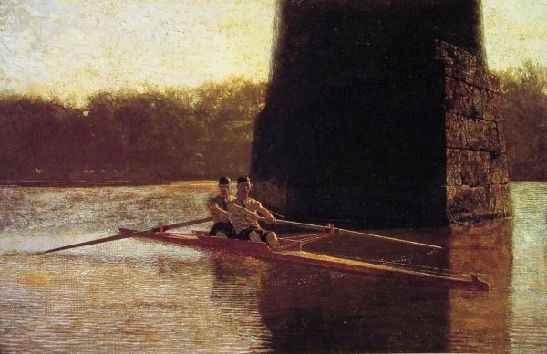Main Product Photo of The Pair-Oared Scull Painting by Thomas Eakins