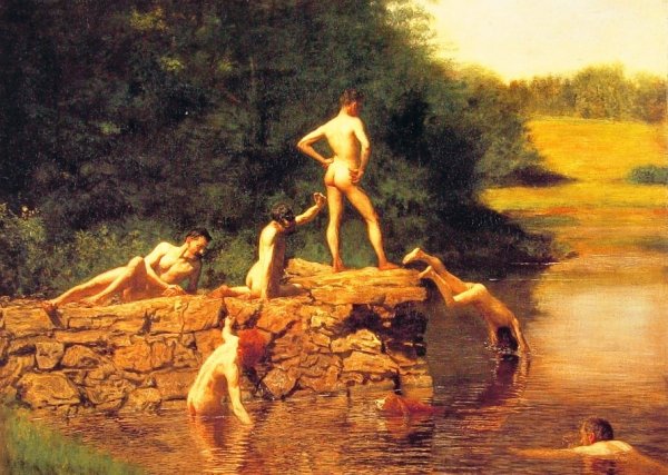 Main Product Photo of The Swimming Hole Painting by Thomas Eakins