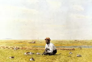 Whistling for Plover painting by Thomas Eakins
