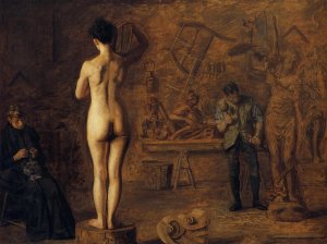 William Rush Carving His Allegorical Figure of the Schuylkill River Oil painting by Thomas Eakins