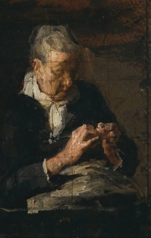 Woman Knitting by Thomas Eakins Oil Painting
