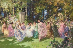 Fete Champetre by Thomas Edwin Mostyn Oil Painting